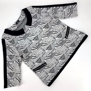 Bali White and Black Super Soft 3/4 Sleeve Sweater, XL